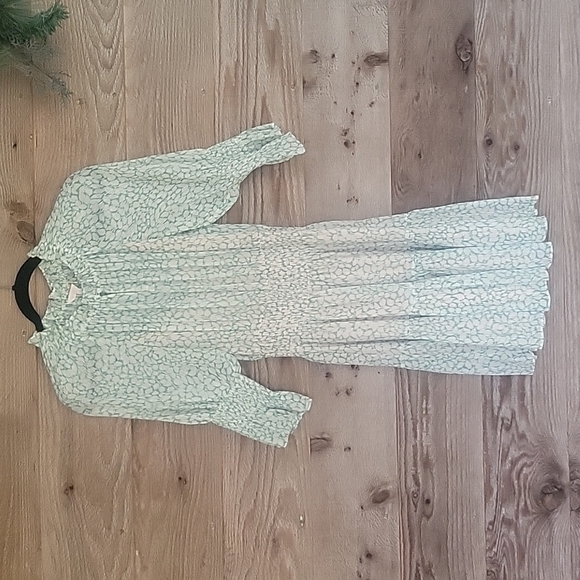 Rebecca Taylor Ikat Leaf Smocked Dress Size XSmall - Picture 2 of 9